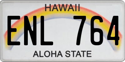 HI license plate ENL764
