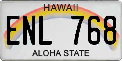 HI license plate ENL768