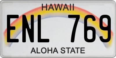 HI license plate ENL769
