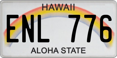 HI license plate ENL776