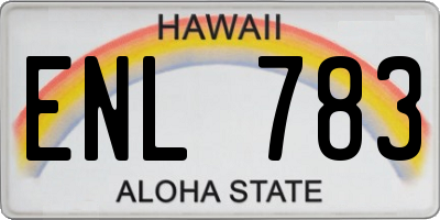 HI license plate ENL783