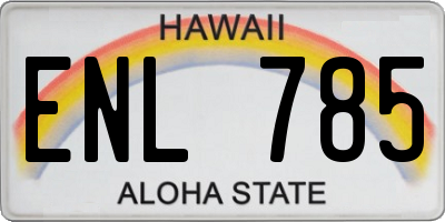 HI license plate ENL785