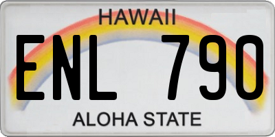 HI license plate ENL790