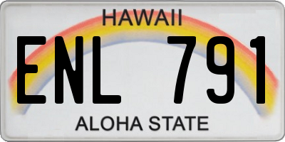 HI license plate ENL791