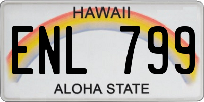 HI license plate ENL799