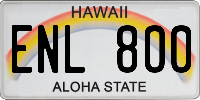 HI license plate ENL800