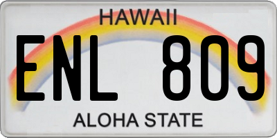 HI license plate ENL809