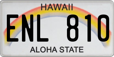 HI license plate ENL810