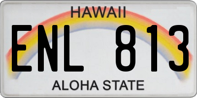 HI license plate ENL813