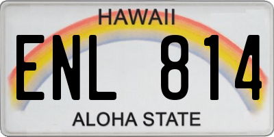 HI license plate ENL814