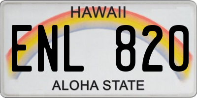 HI license plate ENL820