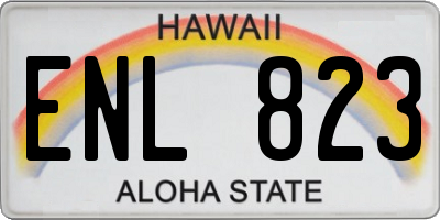 HI license plate ENL823