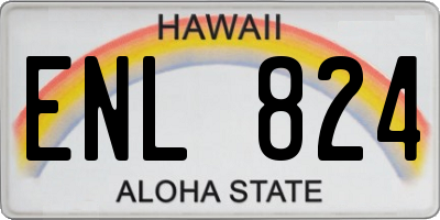 HI license plate ENL824