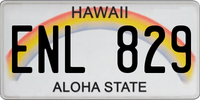 HI license plate ENL829