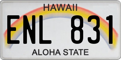 HI license plate ENL831