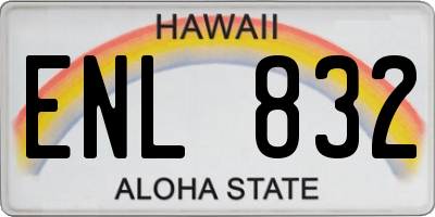 HI license plate ENL832