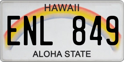 HI license plate ENL849