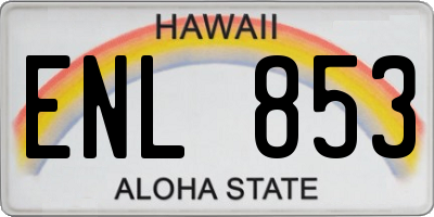HI license plate ENL853