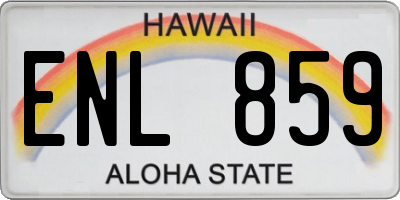 HI license plate ENL859