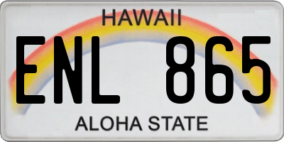HI license plate ENL865