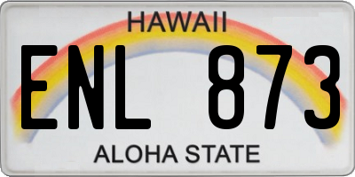 HI license plate ENL873