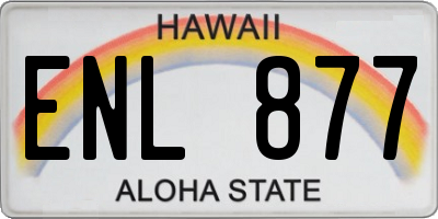 HI license plate ENL877