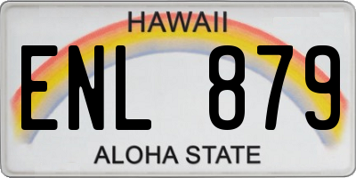 HI license plate ENL879