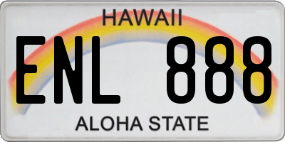 HI license plate ENL888