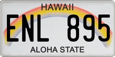 HI license plate ENL895