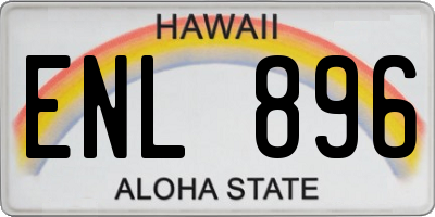 HI license plate ENL896
