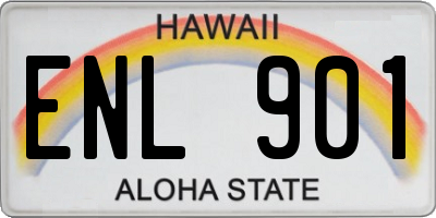 HI license plate ENL901