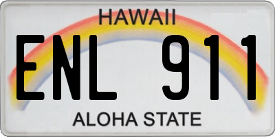 HI license plate ENL911