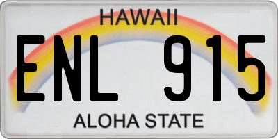 HI license plate ENL915