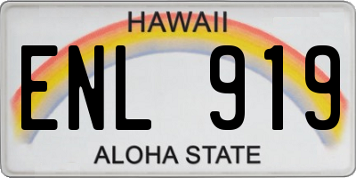 HI license plate ENL919