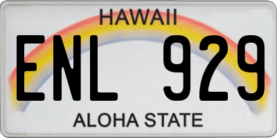 HI license plate ENL929