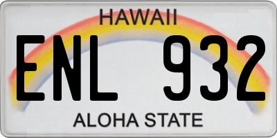 HI license plate ENL932