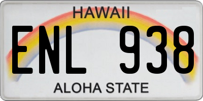 HI license plate ENL938
