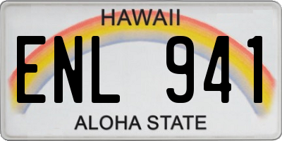 HI license plate ENL941