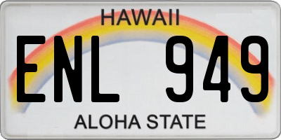 HI license plate ENL949