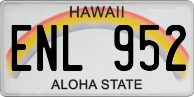 HI license plate ENL952