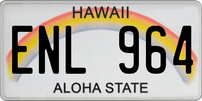 HI license plate ENL964