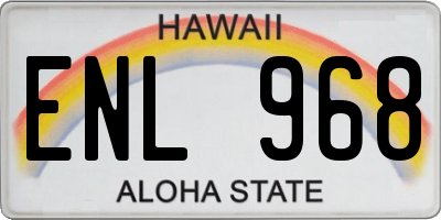 HI license plate ENL968