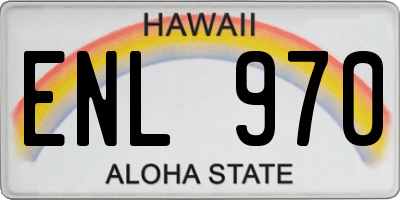 HI license plate ENL970