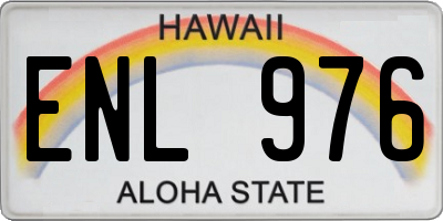 HI license plate ENL976