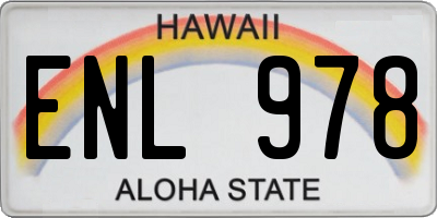 HI license plate ENL978