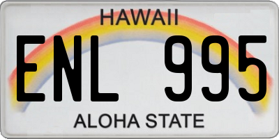 HI license plate ENL995