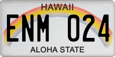 HI license plate ENM024