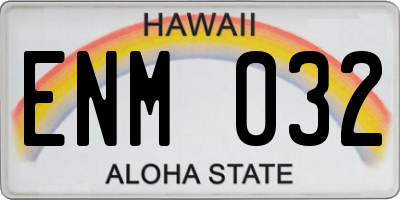 HI license plate ENM032