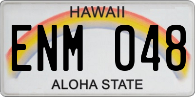 HI license plate ENM048