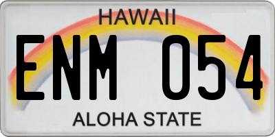 HI license plate ENM054